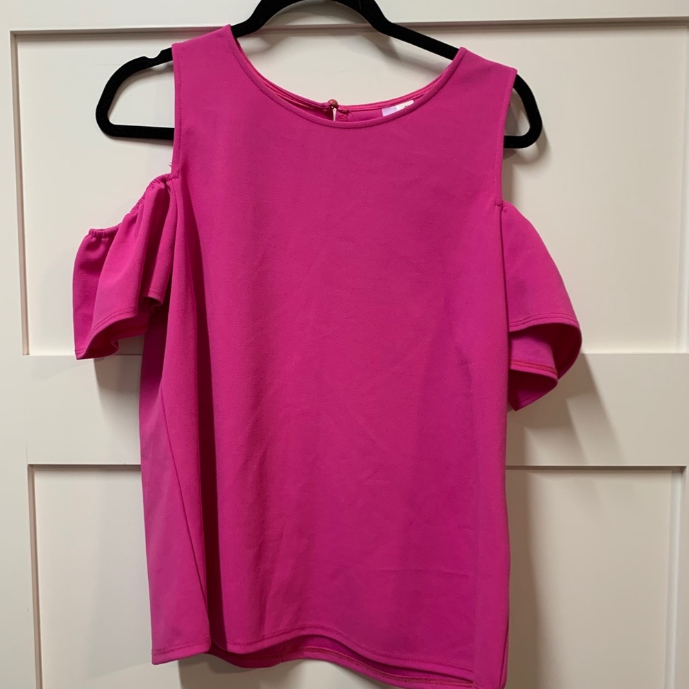 Pink Blouse with Shoulder Cut Outs